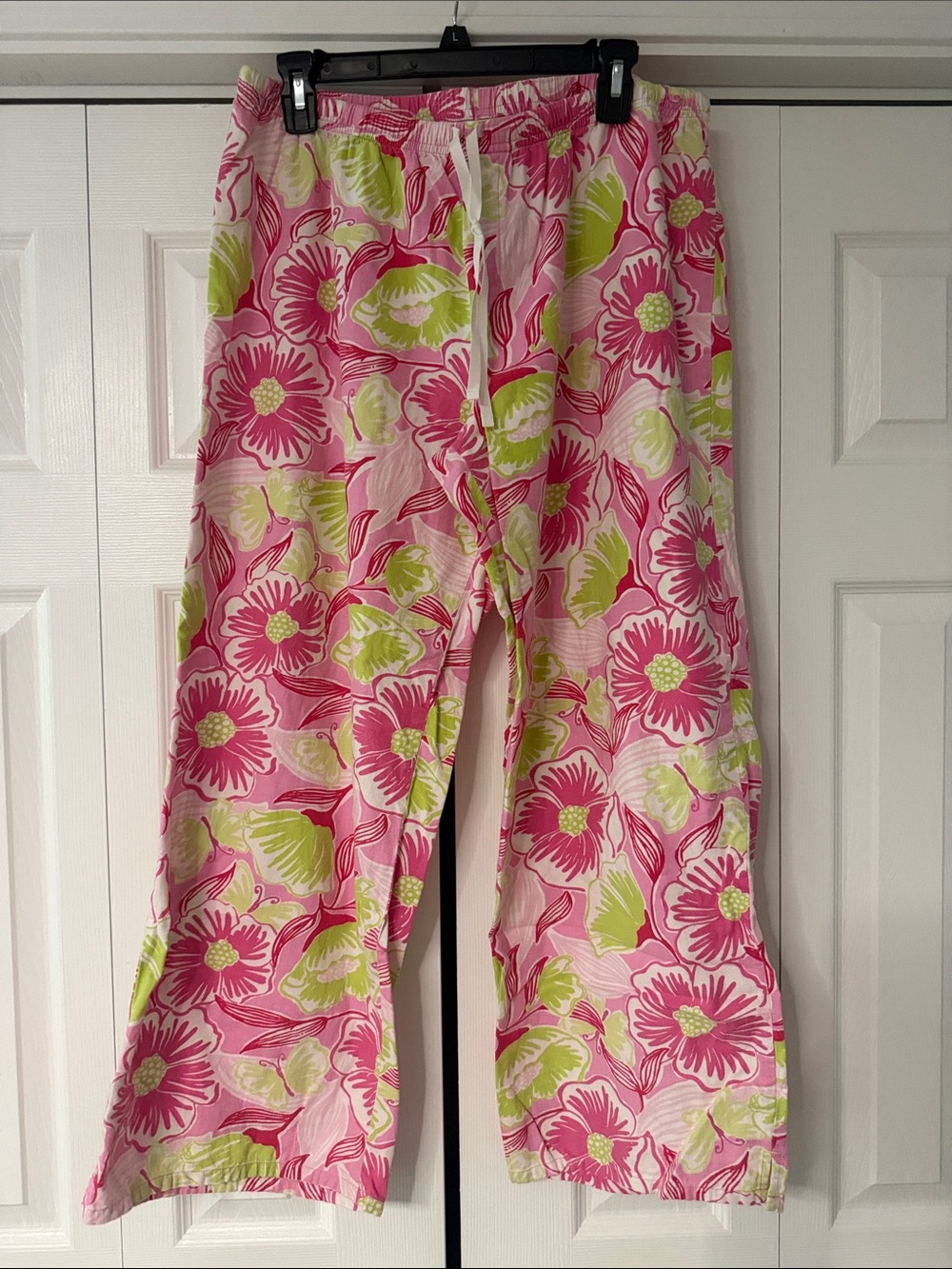 Lilly Pulitzer Pink & Lime Floral Butterfly PJ Pants